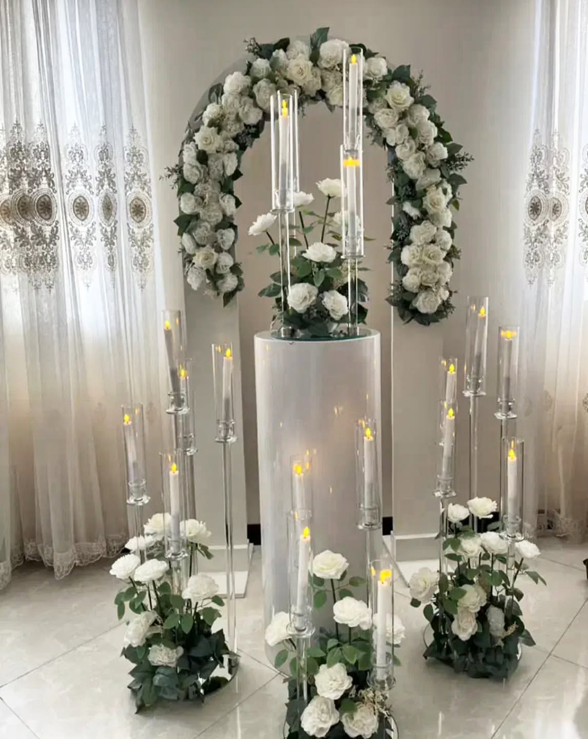 جا شمعی لوله ای شاخه ای بااستوانه